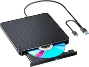 External Compatible Bluray Player Read and Write Portable Burner Compatible with USB 3.0 and Type-C Port/Win 7-11/MAC OS Compatible for Reading BD/DVD/CD