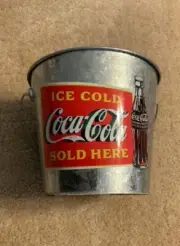Vtg 2003 Coca Cola Coke Metal Drink Ice Bucket Galvanized Tin Leak Proof Liner