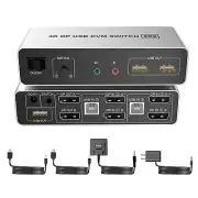 179 DisplayPort KVM Switch Dual Monitors 4K@60Hz Extended Display Audio Mic