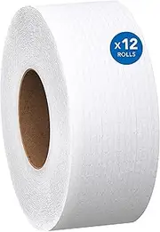Scott 1000 Jumbo Roll JR. Commercial Toilet Paper (67805), 100% Recycled Fiber, 2-PLY, White, 12 Rolls/Case, 1000' / Roll