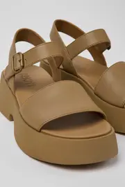 Tasha Brown Leather Sandal for Women