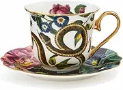 Spode Creatures of Curiosity Tea Cup and Saucer Fluted Black Snake (CRCSB8818-XG)