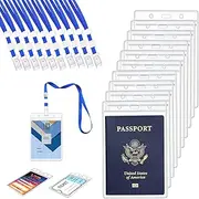 BufferABC Passport Badge Holders Extra Large PVC ID Card Holder, Premium 4X6 Inch Badge & Credential Holders with Lanyards for Passports, Cash, Plane Ticket, Receipts Cruise and Vacation