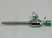 Laparoscopic Bariatric Threaded Spiral Pyramidal Tip Trocar Cannula Stopcock 7mm