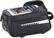 Bike Phone Mount Bag, Portable Bicycle Frame Bag, Waterproof Handlebar Bag, Bicycle Top Tube Phone Bag, Suitable for Mountain Bikes, Road Bikes, Ebikes ﻿ ﻿
