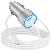 【Apple MFi Certified】iPhone Fast Car 60W 6FT Lightning Cable Titanium Silver