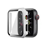 ZUSLAB Apple Watch Series 6 5 4 SE 40mm JX Hard PC Case with Tempered Glass Screen Protector - Silver