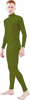 [Ensnovo] Adult Lycra Spandex Turtleneck Long Sleeve One Piece Unitard Bodysuit Dancewear