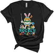 [Generic] Hockey Easter, Colorful Easter Egg Playing Hockey Bunny Lover, Sport Player Playing Group Unisex T-Shirt