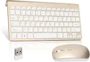 2.4G Wireless Keyboard and Mouse Combo, 78 Keys Slim Keyboard & Mute Button, Off