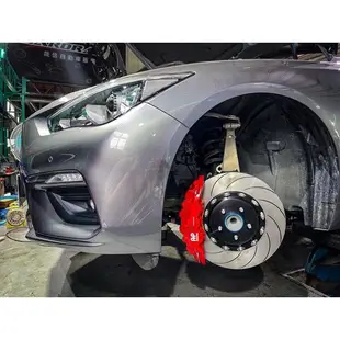 Infiniti Q50S AP8520煞車套件 380mm浮動式碟盤 專用轉接座 金屬煞車油管 競技煞車來令片