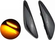 Turn Signal Lights for Mazda 5 CW 6 GH for MX-5 ND RX-8 Car Side Marker Lights for Fiat 124 Spider Abarth 2Pcs LED Dynamic Car Turn Signal Lights Turn Signal Lights(Dynamic Smoked Black)