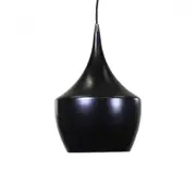 Eva Elegant Metal Wine Glass Pendant Light Lamp - Matte Black.