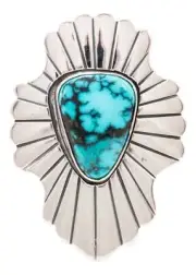 Navajo Native American Blue Gem Turquoise Ring Size 7 by Livingston SKU233021