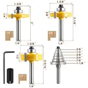 1/4 Inch Shank Rabbet Router Bit Set Wood Rabbeting Router Bit with 6 qintS