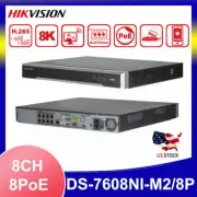Hikvision 8Channel 8POE NVR DS-7608NI-M2/8P 8MP 8K 4K Decoding 128Mbps Bandwidth
