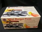 Norpro Mini Burger Press Cast Aluminum & Wood Summer Barbecue Cooking Tool 2 pc