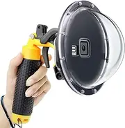 GEPULY Dome Port for GoPro Hero 8 Black, Dome Port Lens with Waterproof Housing Case Shutter Trigger Floating Hand Grip for Hero 8 Black Snorkeling Diving Underwater Photography