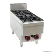 GasMax Benchtop Natural Gas 2 Burner Cooktop W/ Splashback JUS-TR-2B