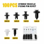 100pcs Auto Bumper Retainer Fasteners Push Trim Plastic Clips Pin Rivet US (for: Honda)