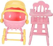 Mini Baby Doll High Chair Stroller Set Toy Carriage for Girls Baby Doll Accessories Playtime Fun
