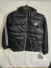 Boys xtream Puffer Vest Black Long Sleeve Jacket Size Large 10- 12 Nwt.