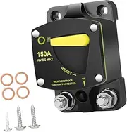 Generic Waterproof Easy to Install Circuit Breaker, 12V Manual Reset Switch- for RV Audio Vehicles, 150A