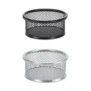 4PCS Black Sliver Mesh Paper Clip Holder Storage Bucket Desk Accessories Office