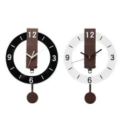 Wall Clock with Pendulum Nordic Design Acrylic Ornament Artwork Home Decoration