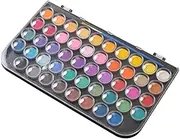 Portable Watercolor Paint Box Neon Mica Powder 48 Colors Solid Pigment Travel Watercolor Set for Artists