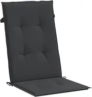 vidaXL Set of 6 Garden Highback Chair Cushions - Comfortable Outdoor Seating - Water-Resistant Fabric - Black