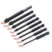 Drill Bit Tile Glass Ceramic Brick Hex Shank Cross Spear Head 3 4 5 6 7 810 12mm