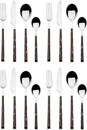 [Mikasa] Tortoise 18/10 Stainless Steel 16-Piece Flatware Set, Service for 4