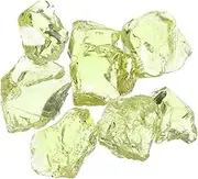 uxcell Fire Glass for Fire Pit, 3-5cm(1-1/5"to 2") High Luster Reflective Glass Rocks for Natural or Propane Fireplace, Safe for Outdoors and Indoors, Olive Green, 400g/14oz