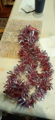 Tinsel Garland Red And Silver
