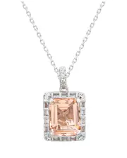 Suzy Levian Silver CZ Unique Halo Pendant