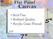 7"x5" Flat Panel Canvas Board - Primed White, 100% Cotton, Ready for Painting