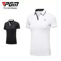 在飛比找蝦皮商城優惠-PGM 高爾夫球服裝女士短袖T恤 運動面料開衩下擺V領設計時