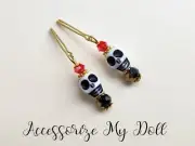 Blythe Doll Earrings Sugar Skull Rainbow High Pullip Jewelry BJD Doll Accessory