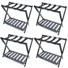 4*Foldable Luggage Rack w/Shelf Travel Suitcase Shoe Storage Holder Bamboo Stand