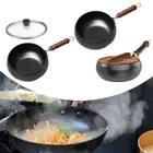 Nonstick Fry Handle Multipurpose Gas Cookware Frying Wok Pan Flat Bottom Wok for