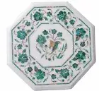 12" Marble side Table Top Marquetry precious stones Patio home Decor