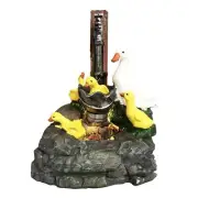 Animal Garden Statue with Led Lights Duck Family Outdoor Sculpture9522
