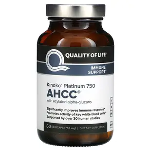 [iHerb] Quality of Life Labs Kinoko白金AHCC，抵抗幫助，750毫克，60粒素食膠囊