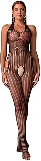 [Tender Whisper] Women’s Sexy Neck dress Jumpsuit Cutout Backless Crotch See-Through Shapewear One Piece Bodystocking