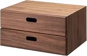 MUJI 12381198 Stacking Chest, Width 14.6 x Depth 11.0 x Height 7.3 inches (37 x 28 x 18.5 cm), Half Drawers, Walnut Wood Veneer