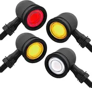 FATECIM 4X Motorcycle LED Rear Front Turn Signals Bullet Tail Lights Running Brake Stop Lights Motorbike Taillights Blinkers Indicators for Bobber Harley Honda Yamaha Suzuki Kawasaki Chopper Black