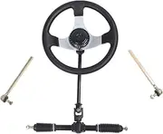 UTV Steering Wheel Assembly Kit, Go Kart Steering Wheel Kit 300mm Smooth for Vehicles