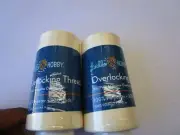6000 YARDS 2 ROLLS Overlocking Sewing Machine THREAD Polyester CREAM WHITE