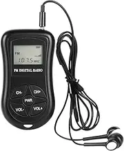 KDKA-600 Mini FM Stereo Radio Portable Digital DSP Receiver with 1.15 Inch LCD Display Screen Lanyard 60-108MHz Receiving Frequency Black VCXN
